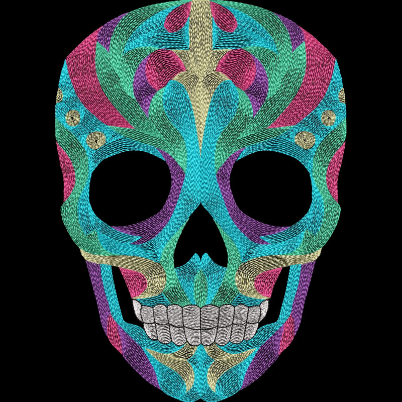 Tricou Brodat - Painted Skull