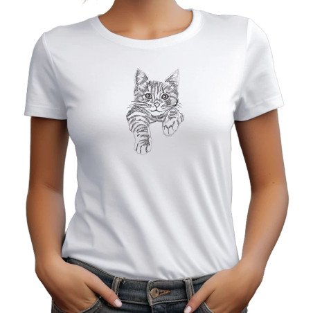 Tricou Brodat - Cute Cat